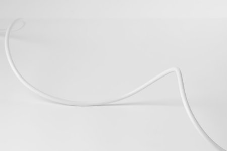 One insulated electrical wire isolated on whiteの写真素材