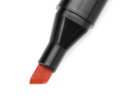 One color marker isolated on white, top viewの写真素材