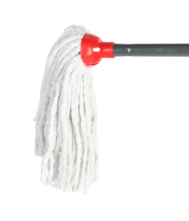String mop isolated on white. Cleaning equipment