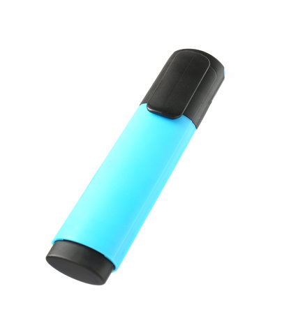 One bright highlighter in air isolated on whiteの写真素材