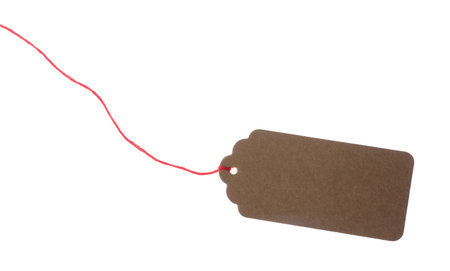 Blank tag with string isolated on white