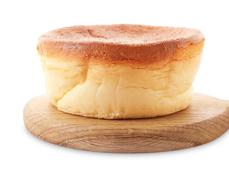 Tasty Japanese Castella sponge cake isolated on whiteの写真素材