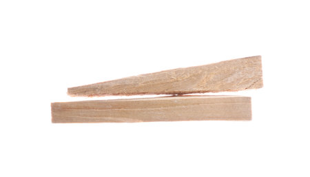 Two palo santo sticks on white backgroundの写真素材