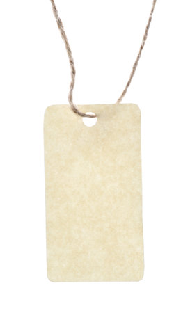 Blank tag with string isolated on whiteの写真素材