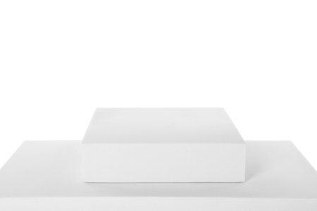 Podiums on white background. Presentation of productの写真素材