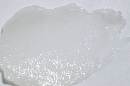 Moisturizing lip balm on white background, above viewの写真素材