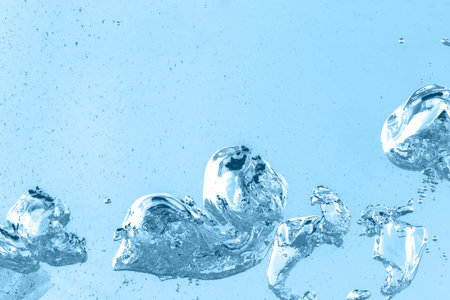 Many air bubbles in clean water, closeup