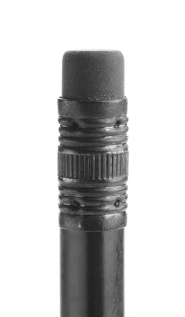 Graphite pencil with eraser isolated on white