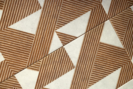 Texture of tiles with beautiful pattern as background, top view