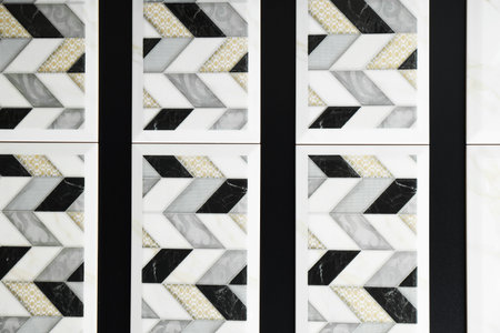 Samples of tiles with beautiful pattern as background, closeup