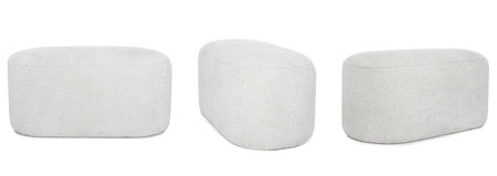 White ottoman chair isolated on white.の写真素材