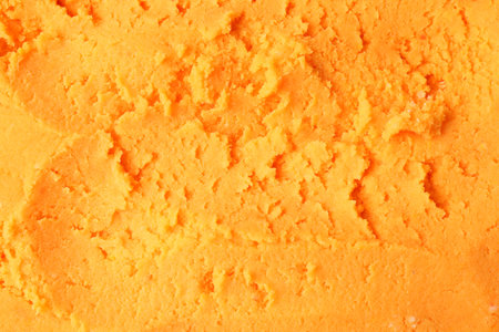 Tasty orange sorbet as background, top viewの写真素材