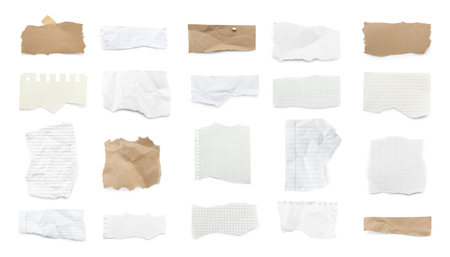 Different notebook sheets isolated on white, setの写真素材