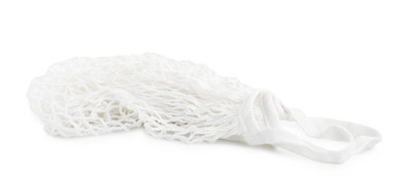 One color string bag isolated on whiteの写真素材