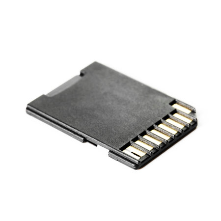 One SD memory card isolated on white