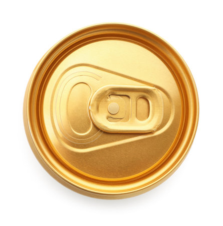 One tin can isolated on white, top view