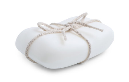 One soap bar isolated on white. Personal hygieneの写真素材