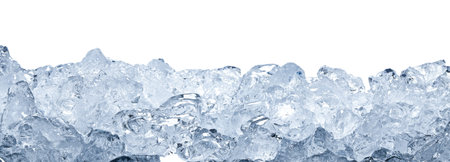 Cubes of clear ice on white background