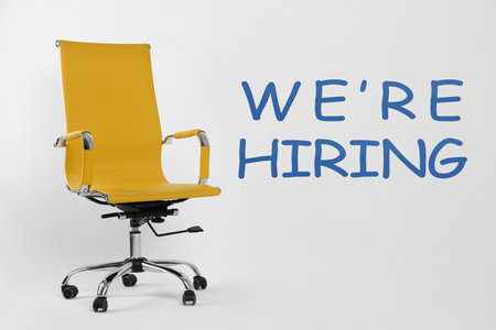 Empty office chair on light background.の写真素材