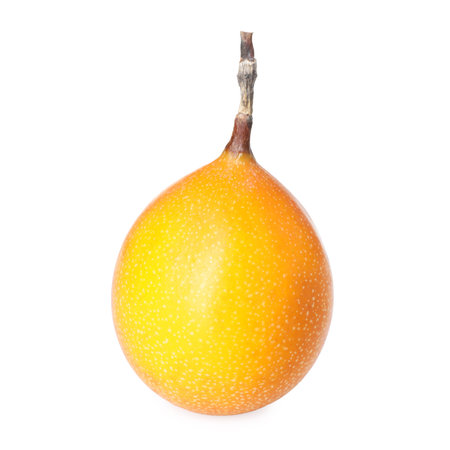 Whole ripe yellow passion fruit isolated on white