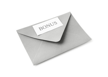 Envelope with word Bonus isolated on whiteの写真素材