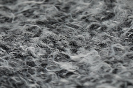 Texture of grey wool fabric as background, closeupの写真素材