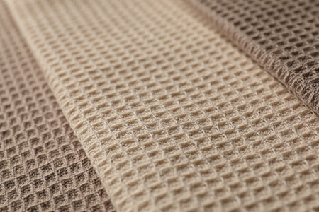 Different colorful waffle towels as background, closeupの写真素材