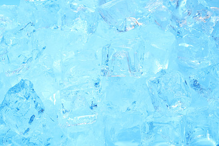 Cubes of clear ice as background, closeupの写真素材