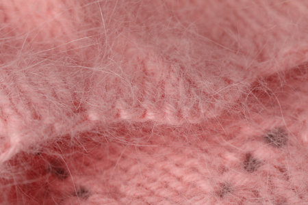 Texture of pink wool fabric as background, closeupの写真素材