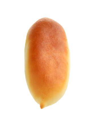 One whole baked patty isolated on white