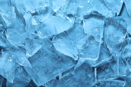 Cubes of clear ice as background, closeupの写真素材