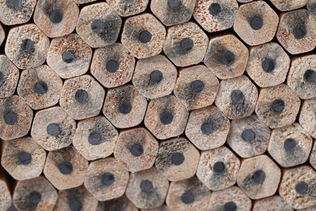 Many graphite pencils as background, top view