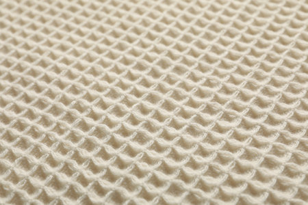 Clean beige waffle towel as background, closeupの写真素材