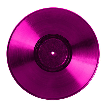 Color vinyl record on white background, top viewの写真素材