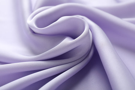 Crumpled violet silk fabric as background, closeupの写真素材