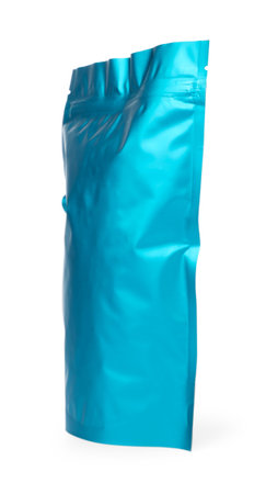 One zipper stand-up pouch isolated on whiteの写真素材