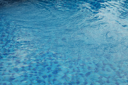 Outdoor swimming pool with clear water, closeup