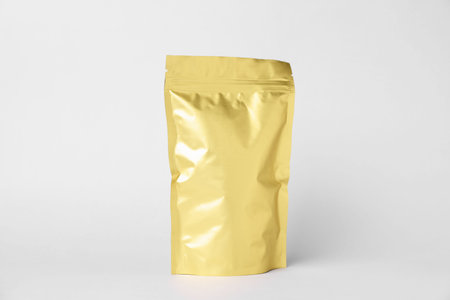 One zipper stand-up pouch on white background. Mockup for design