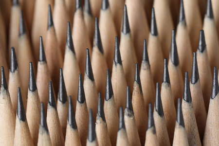 Many graphite pencils as background, macro viewの写真素材