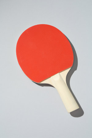 One ping pong racket on light background, top viewの写真素材