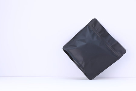 Zipper stand-up pouch on white background. Mockup for design