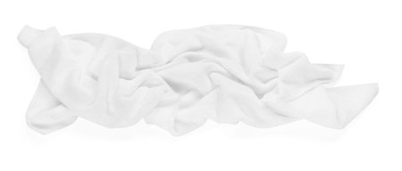 One terry towel isolated on white, top viewの写真素材
