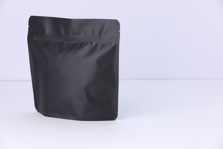 Zipper stand-up pouch on white background. Mockup for designの写真素材