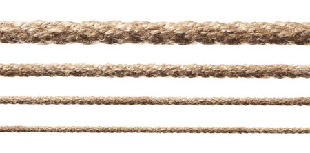 Ropes of different thickness isolated on white, setの写真素材