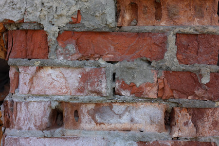 Texture of old brick wall as background, closeup