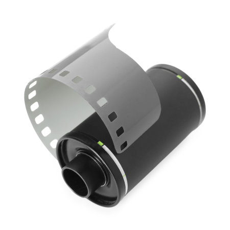 Roll of photographic film isolated on white