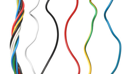 Different wire electricals isolated on white, set