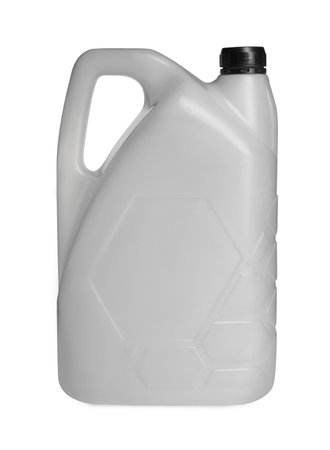 One gray plastic canister on white backgroundの写真素材