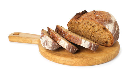 Pieces of fresh bread isolated on white