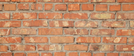 Texture of old brick wall as background, closeup
